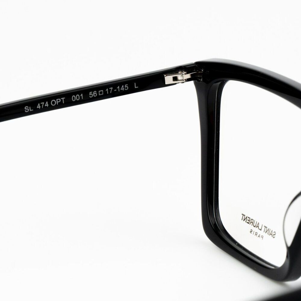 NEW Saint Laurent SL474OPT 001 Black Square Women Eyeglasses - Picture 10 of 11